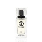 Detaliu flacon TIMSS M 135 Y Men inspirat din Yves Saint Laurent apa de parfum, evidențiind eticheta și pulverizatorul.