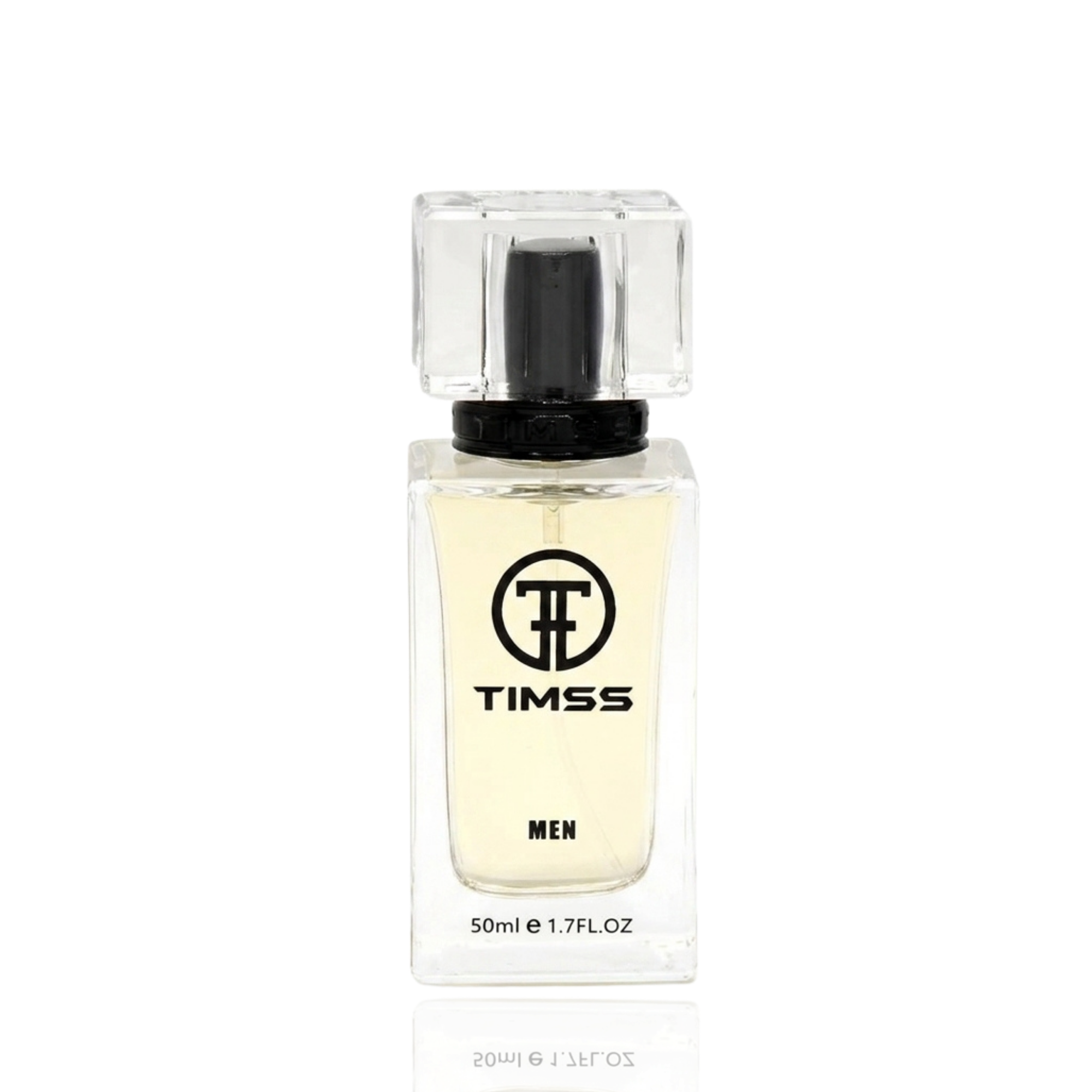 Detaliu flacon TIMSS M 137 Phantom inspirat din Paco Rabanne apa de parfum, evidențiind eticheta și pulverizatorul.