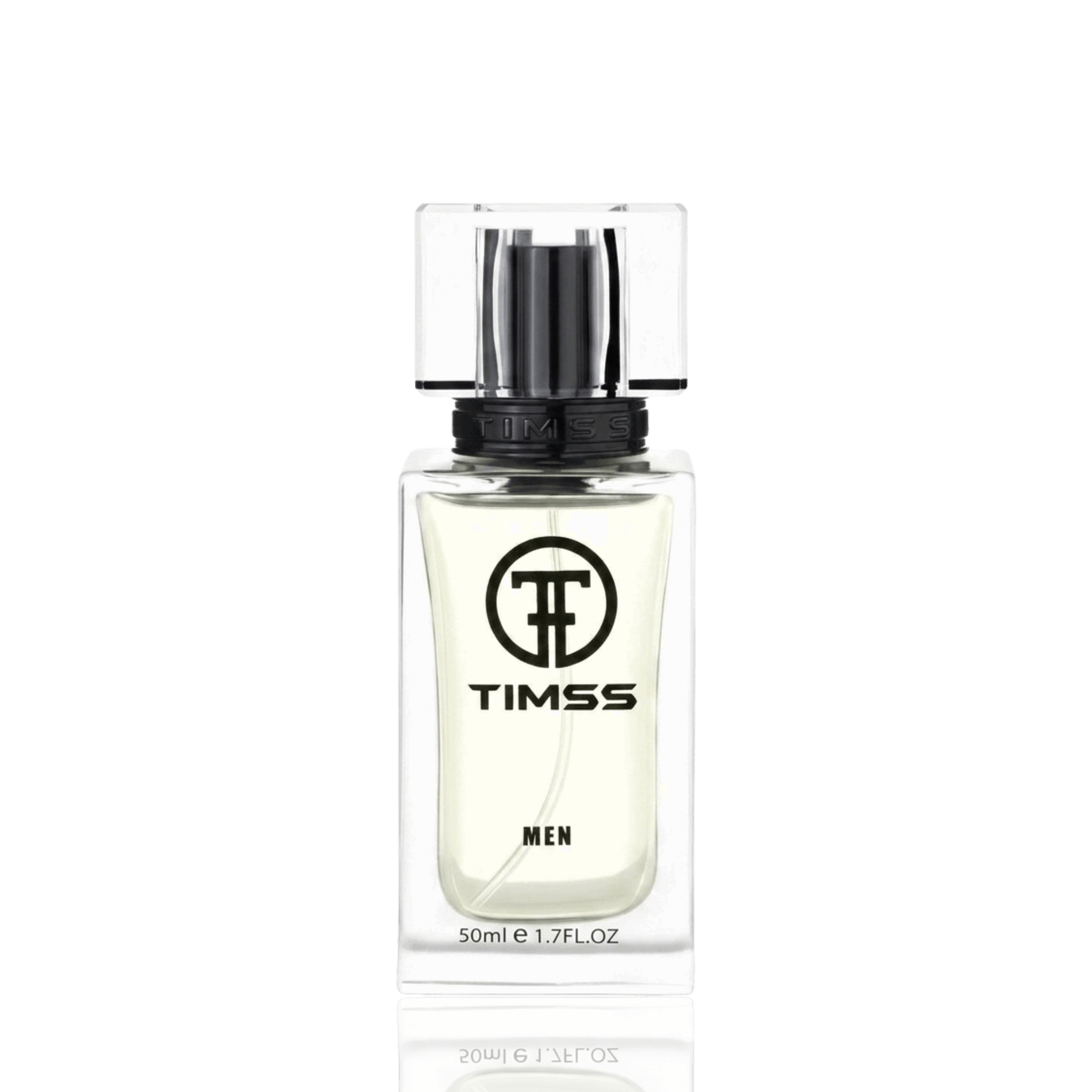 Detaliu flacon TIMSS M 140 Timss Sport Men inspirat din Christian Dior apa de parfum, evidențiind eticheta și pulverizatorul.