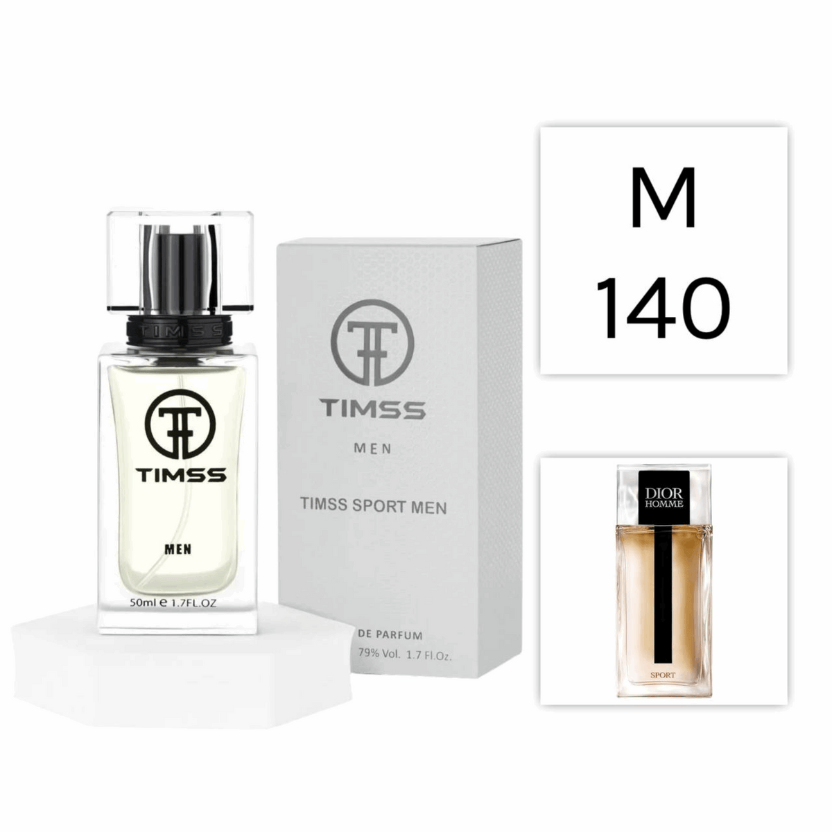 TIMSS M 140 Timss Sport Men inspirat din Christian Dior Dior Sport apa de parfum masculin 50 ml flacon frontal.