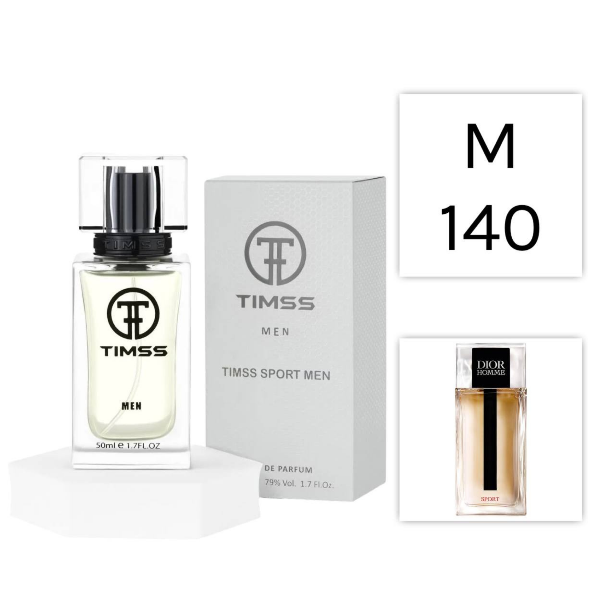 TIMSS M 140 Timss Sport Men inspirat din Christian Dior Dior Sport apa de parfum masculin 50 ml flacon frontal.
