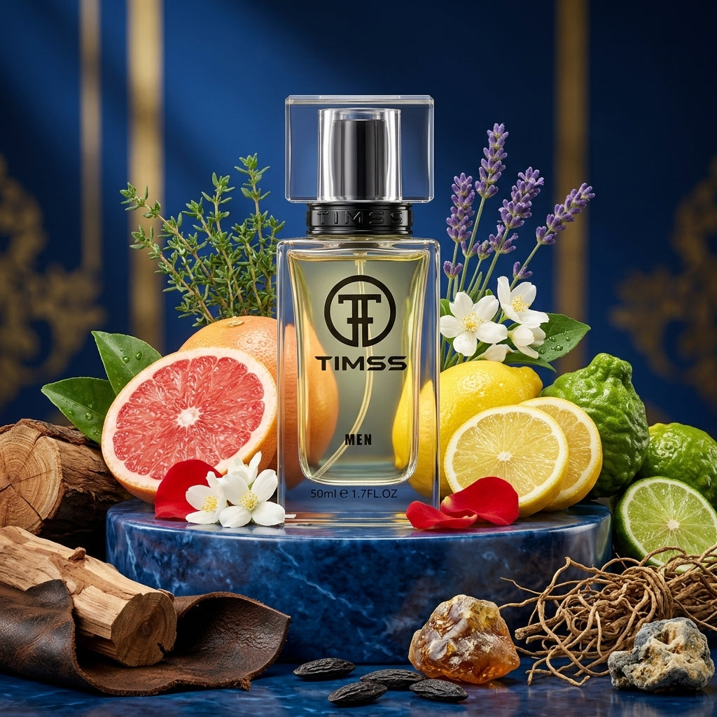 TIMSS M 144 Eleyaum inspirat din Roja Parfums apă de parfum prezentat alături de grapefruit, măr verde și vetiver.