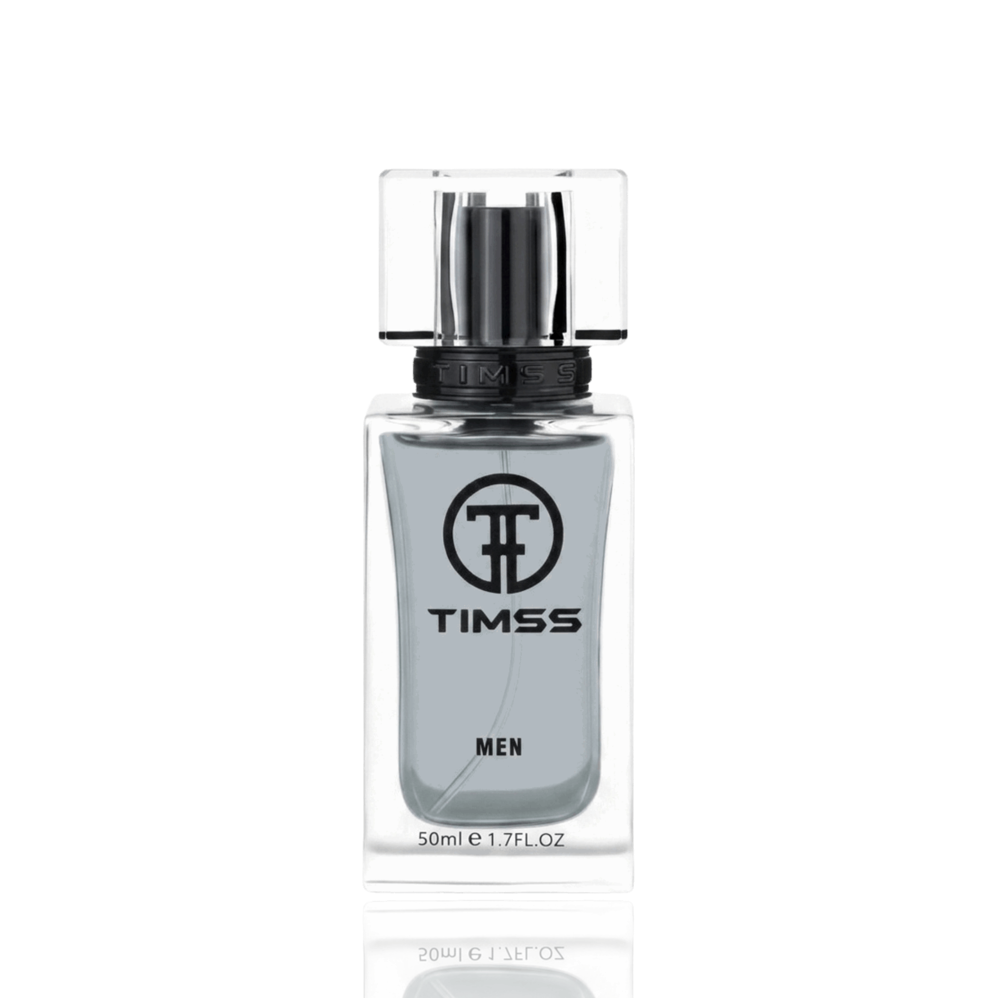 Detaliu flacon TIMSS M 152 Victorius Elixer inspirat din Paco Rabanne apă de parfum, evidențiind eticheta și pulverizatorul.