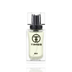 Detaliu flacon TIMSS M 154 Tigar inspirat din Bvlgari apă de parfum, evidențiind eticheta și pulverizatorul.