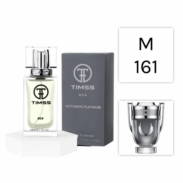 TIMSS M 161 Victorios Platinum inspirat din Paco Rabanne Invictus Platinum apă de parfum masculin 50 ml flacon frontal.