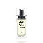 Detaliu flacon TIMSS M 166 The Skent inspirat din Hugo Boss apă de parfum, evidențiind eticheta și pulverizatorul.