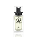Detaliu flacon TIMSS M 167 Noir inspirat din Tom Ford apă de parfum, evidențiind eticheta și pulverizatorul.