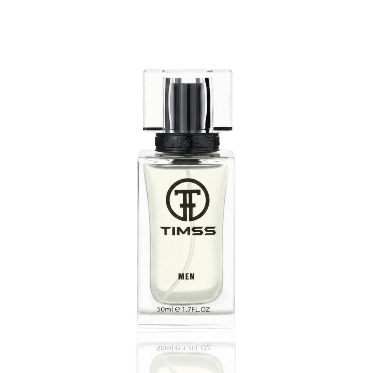 Detaliu flacon TIMSS M 168 Wild Forte inspirat din Dior Sauvage apă de parfum, evidențiind eticheta și pulverizatorul.