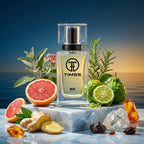 TIMSS M 176 Limeniste inspirat din Louis Vuitton apă de parfum prezentat alături de ghimbir, grapefruit, rozmarin și ambroxan.