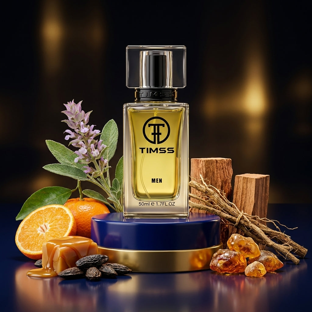 TIMSS M 177 Skandal inspirat din Jean Paul Gaultier apă de parfum prezentat alături de salvie, mandarină, caramel și vetiver.