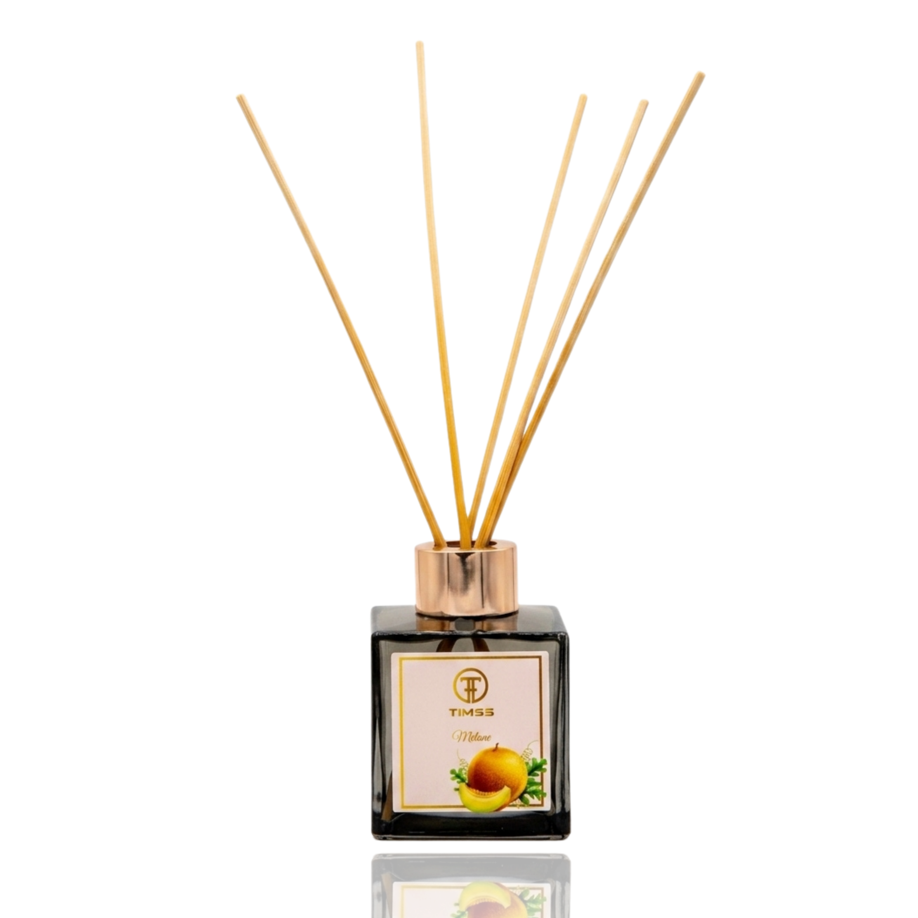 TIMSS Melone parfum de camera cu betisoare 120 ml detaliu flacon sticla si difuzor Parfumer.md