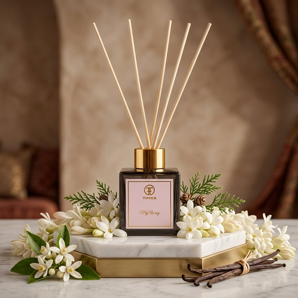 TIMSS My Way parfum de camera cu betisoare 120 ml cu note olfactive de tuberoza si vanilie Parfumer.md