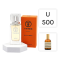 Detaliu flacon și etichetă pentru TIMSS U 500 BLACK AMBER apă de parfum 50ml pe Parfumer.md.