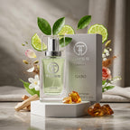 TIMSS U 525 GABO apă de parfum prezentat alături de bergamotă, condimente suave și așchii de lemn de santal.