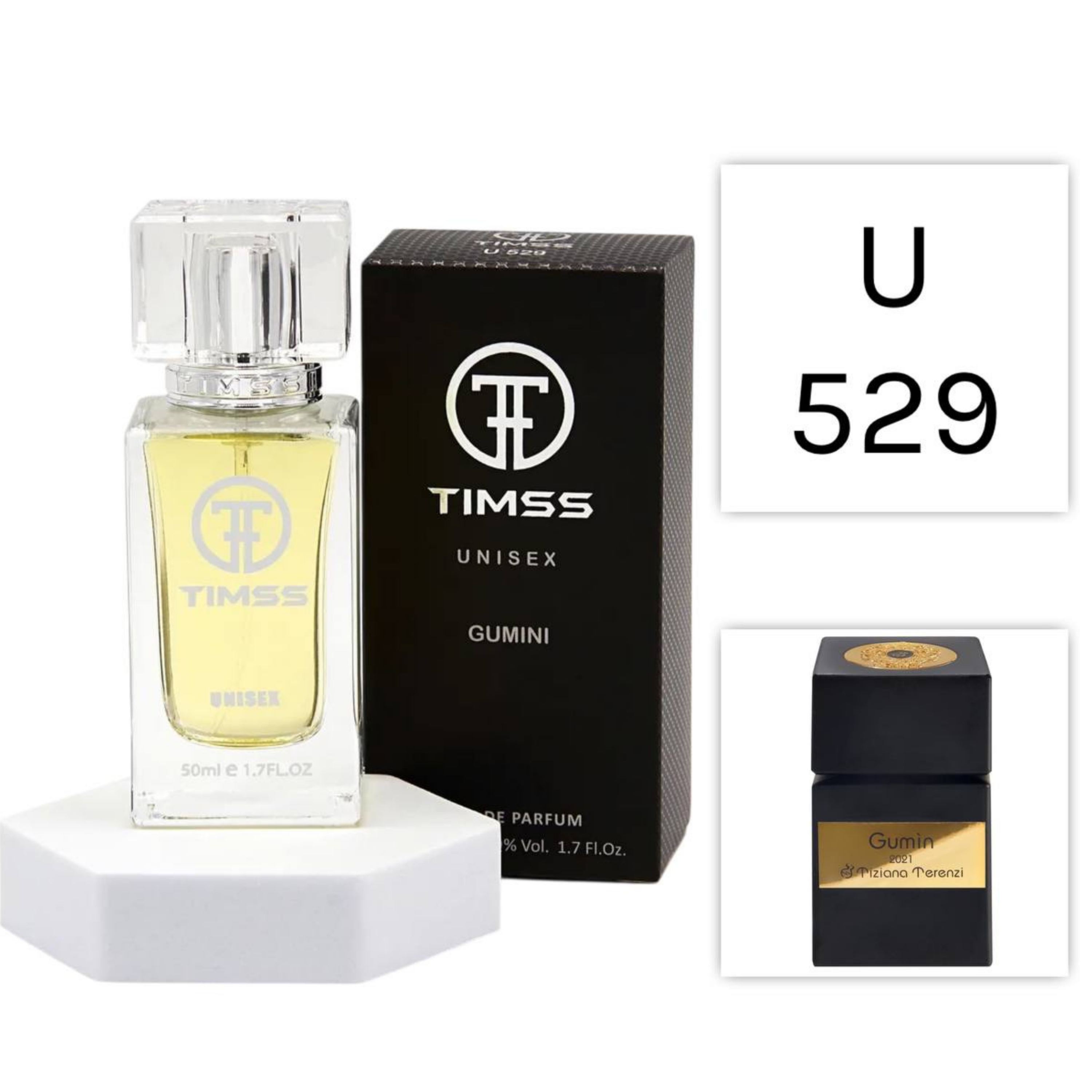 TIMSS U 529 GUMINI apă de parfum unisex 50ml, vedere frontală pe Parfumer.md.