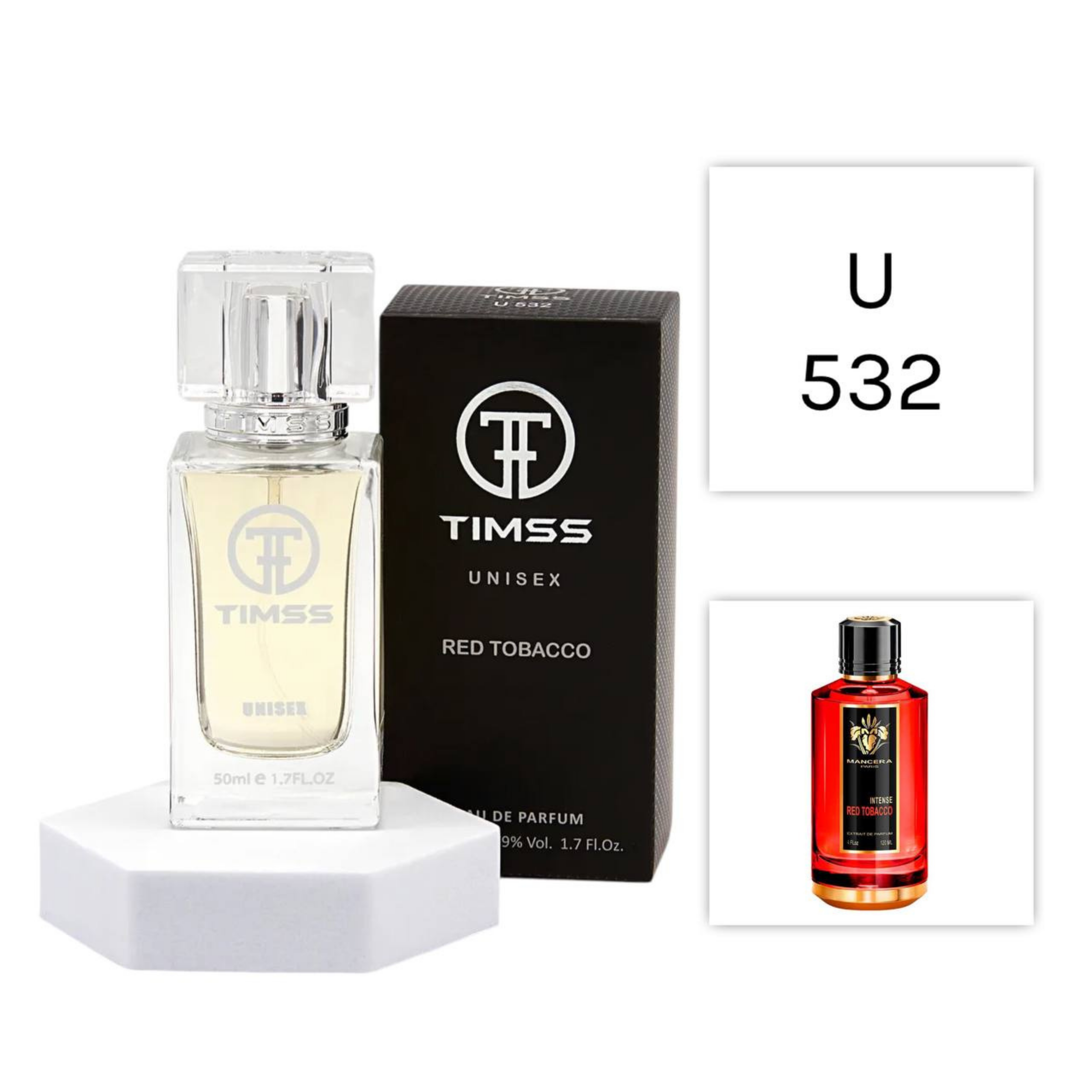 TIMSS U 532 RED TABACCO apă de parfum unisex 50ml, vedere frontală pe Parfumer.md.