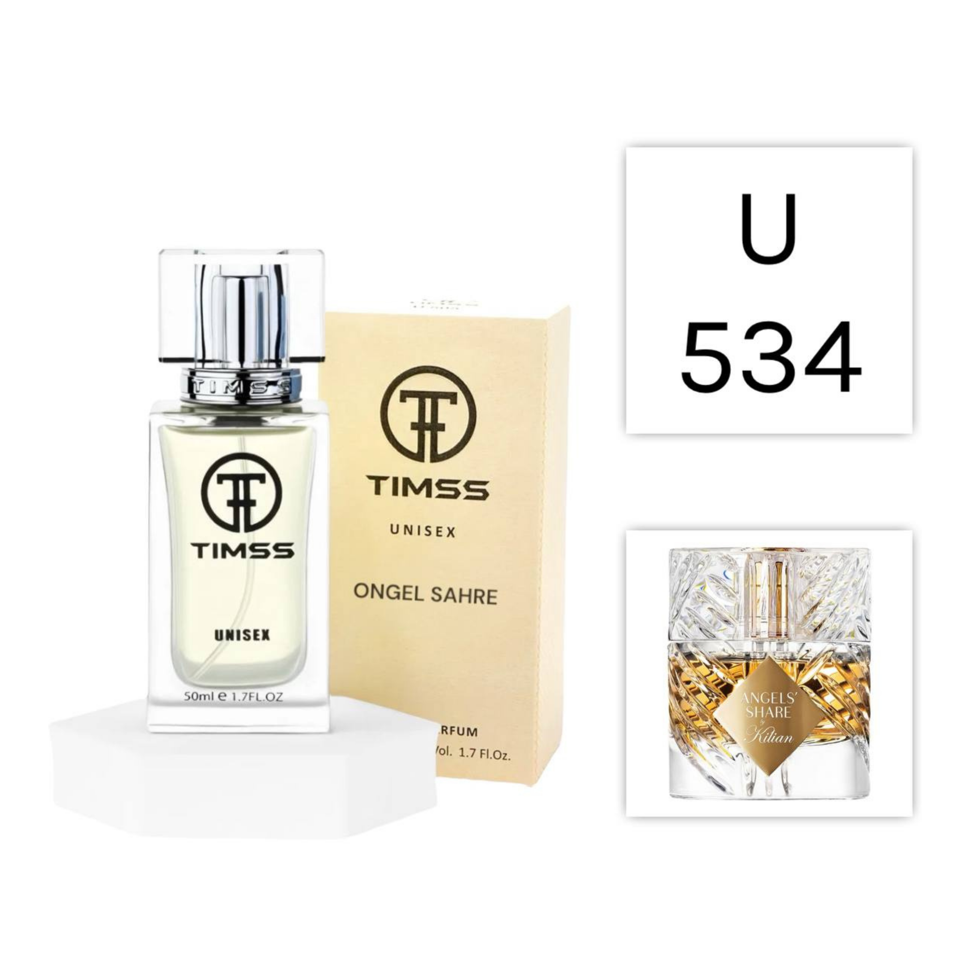 TIMSS U 534 ONGEL SAHRE apă de parfum unisex 50ml, vedere frontală pe Parfumer.md.