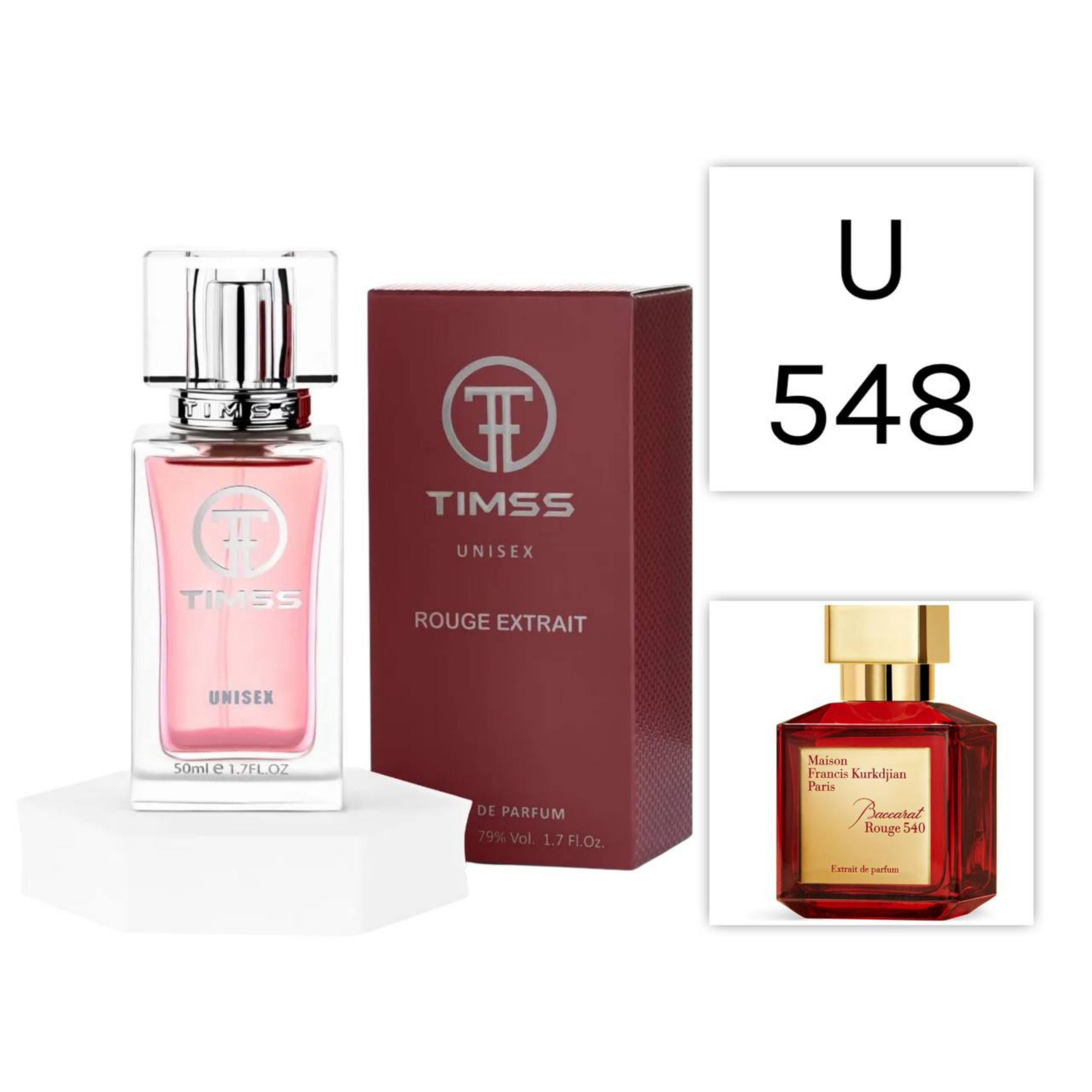 TIMSS U 548 ROUGE EXTRAIT apă de parfum unisex 50ml, vedere frontală pe Parfumer.md.