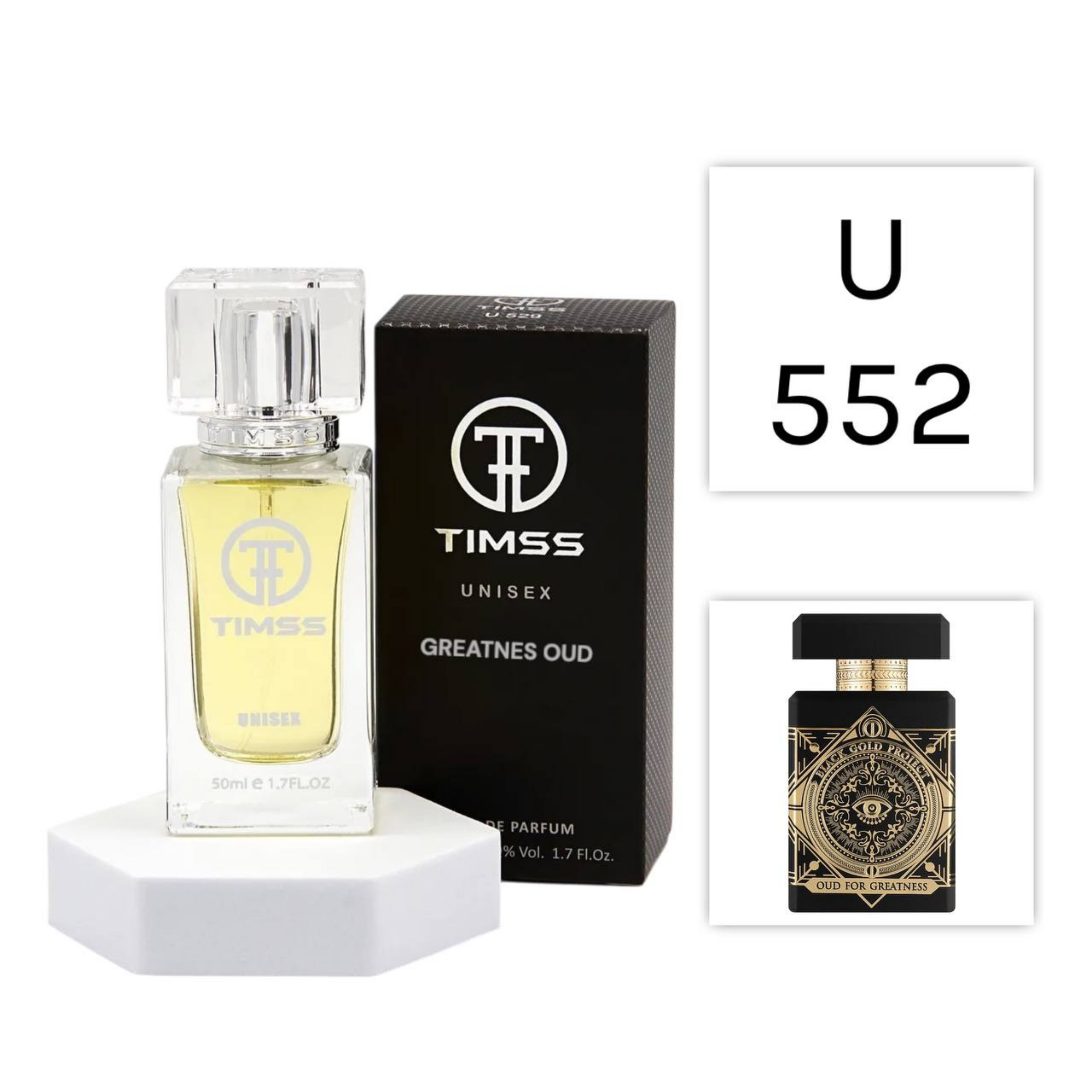 TIMSS U 552 GREATNES OUD apă de parfum unisex 50ml, vedere frontală pe Parfumer.md.
