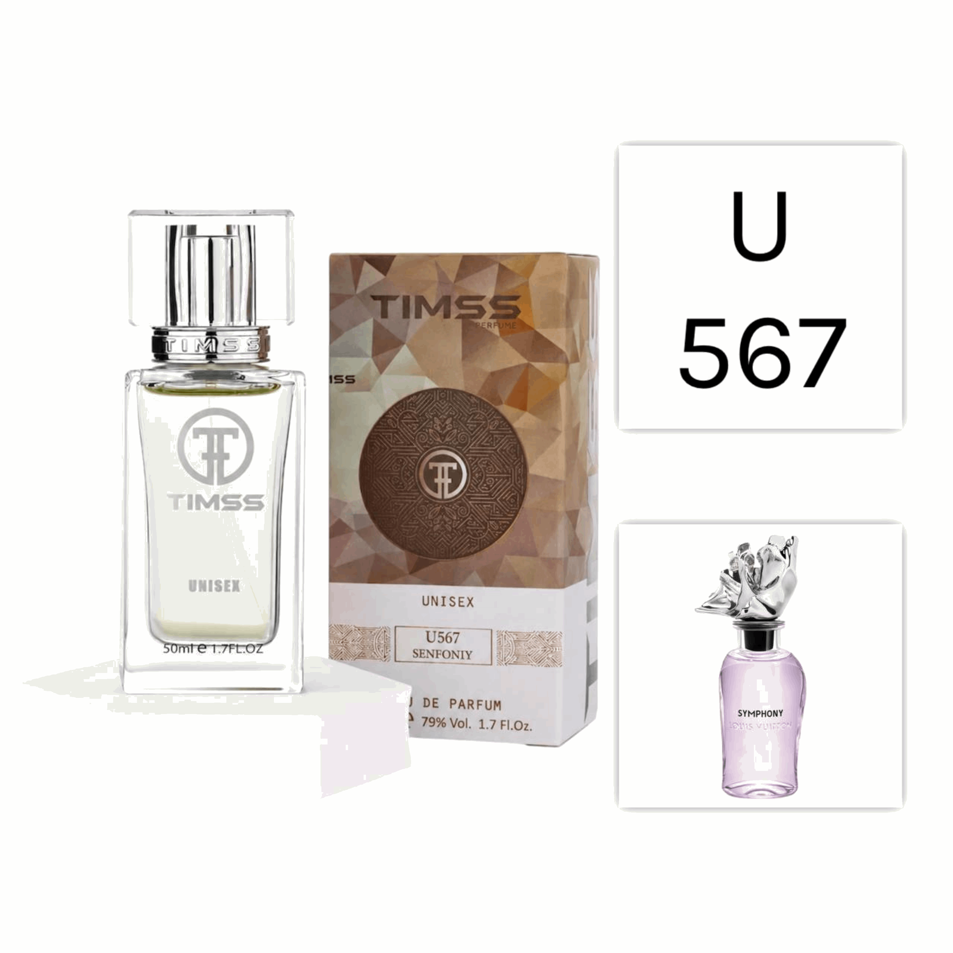 TIMSS U 567 SENFONIY apă de parfum unisex 50ml, vedere frontală pe Parfumer.md.