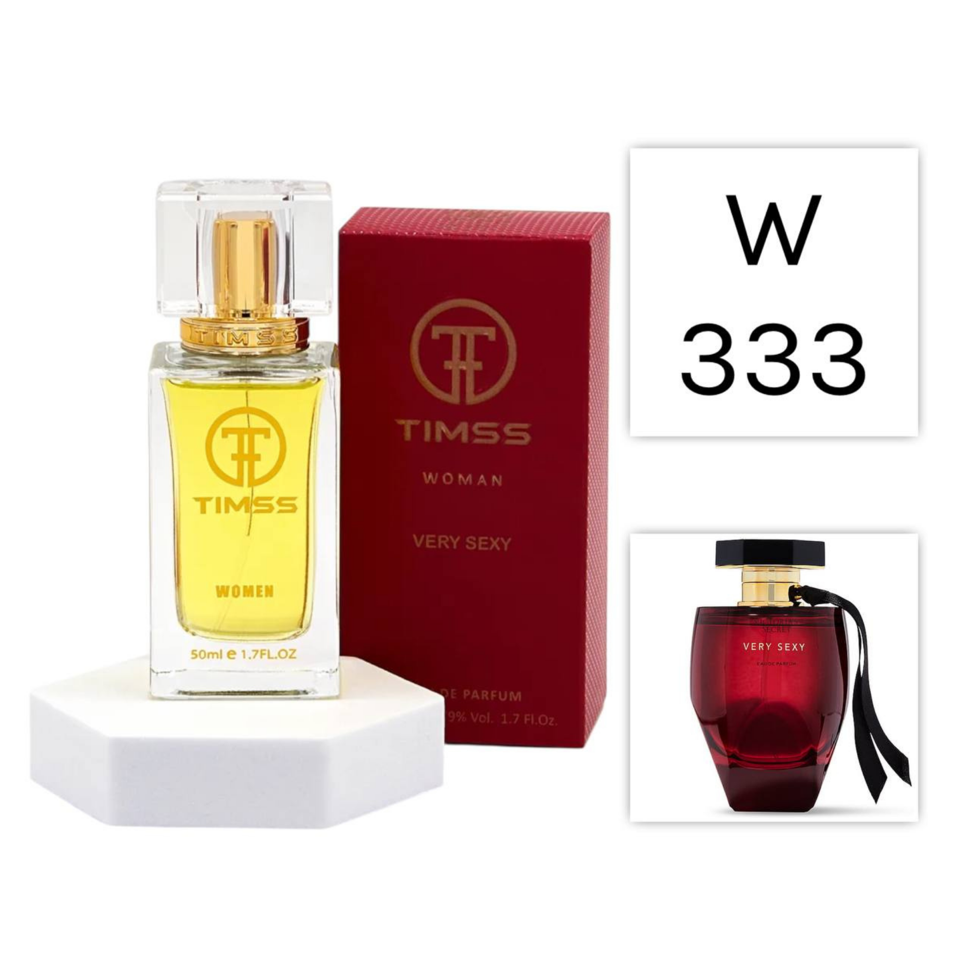TIMSS W 333 VERY SEXY apă de parfum feminin 50ml, vedere frontală pe Parfumer.md.