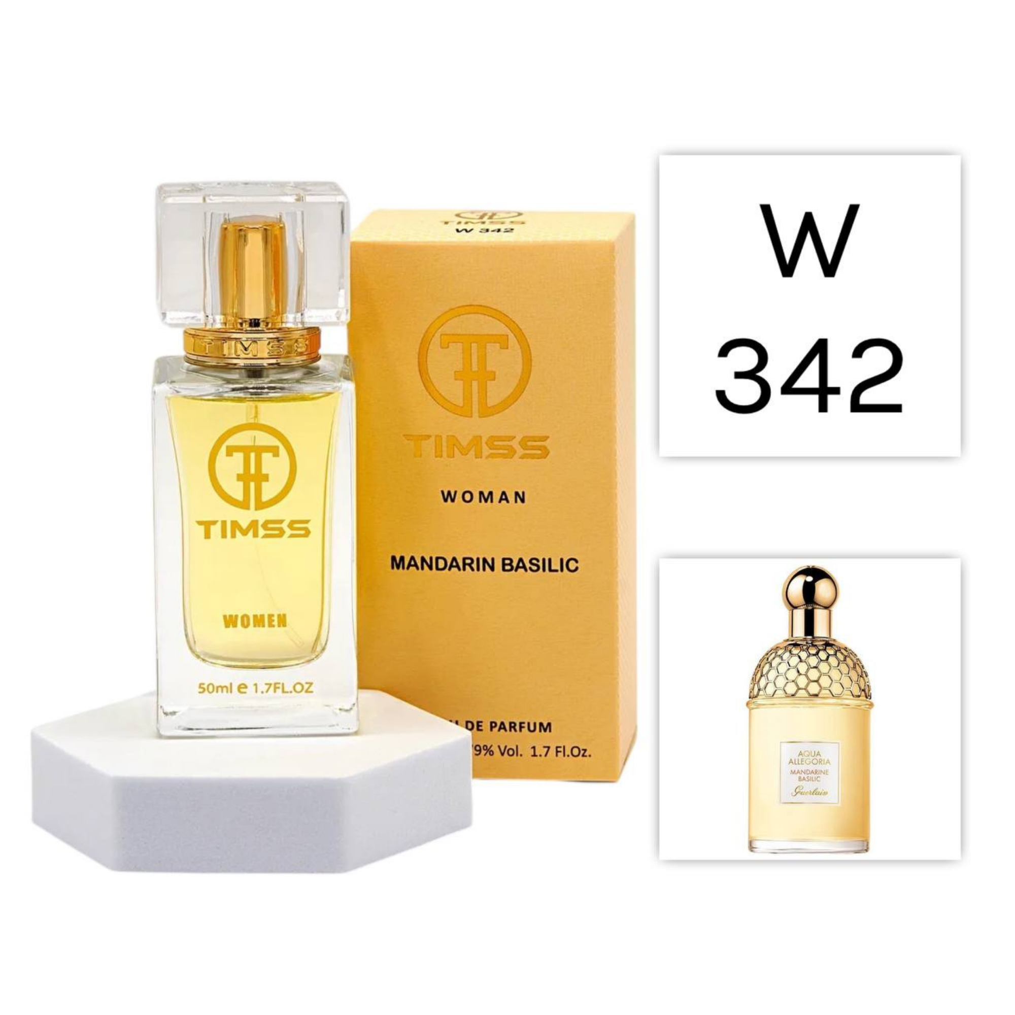 TIMSS W 342 MANDARIN BASILIC apă de parfum unisex 50ml, vedere frontală pe Parfumer.md.