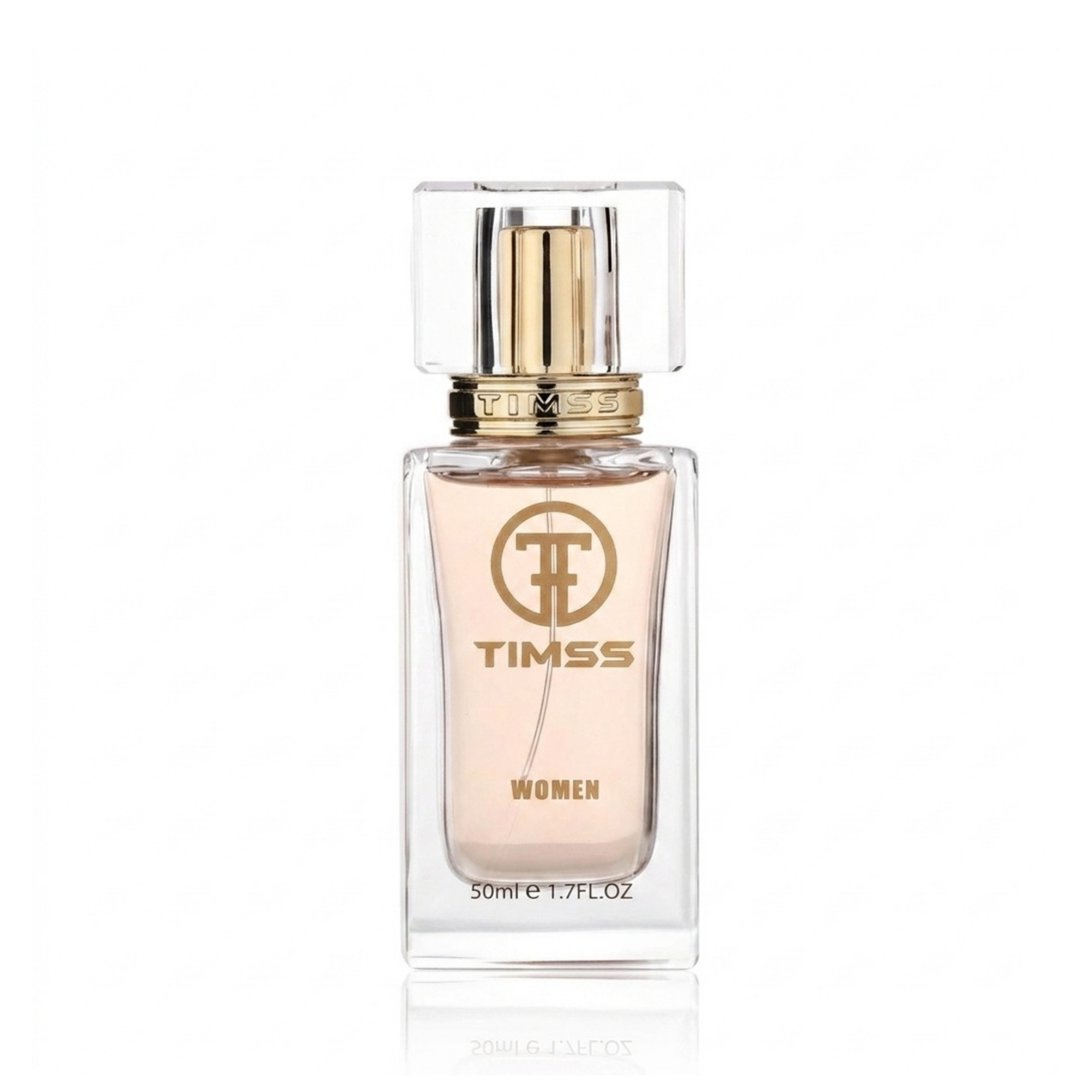 Detaliu flacon și etichetă pentru TIMSS W 374 CRISTALLINE apă de parfum 50ml pe Parfumer.md.