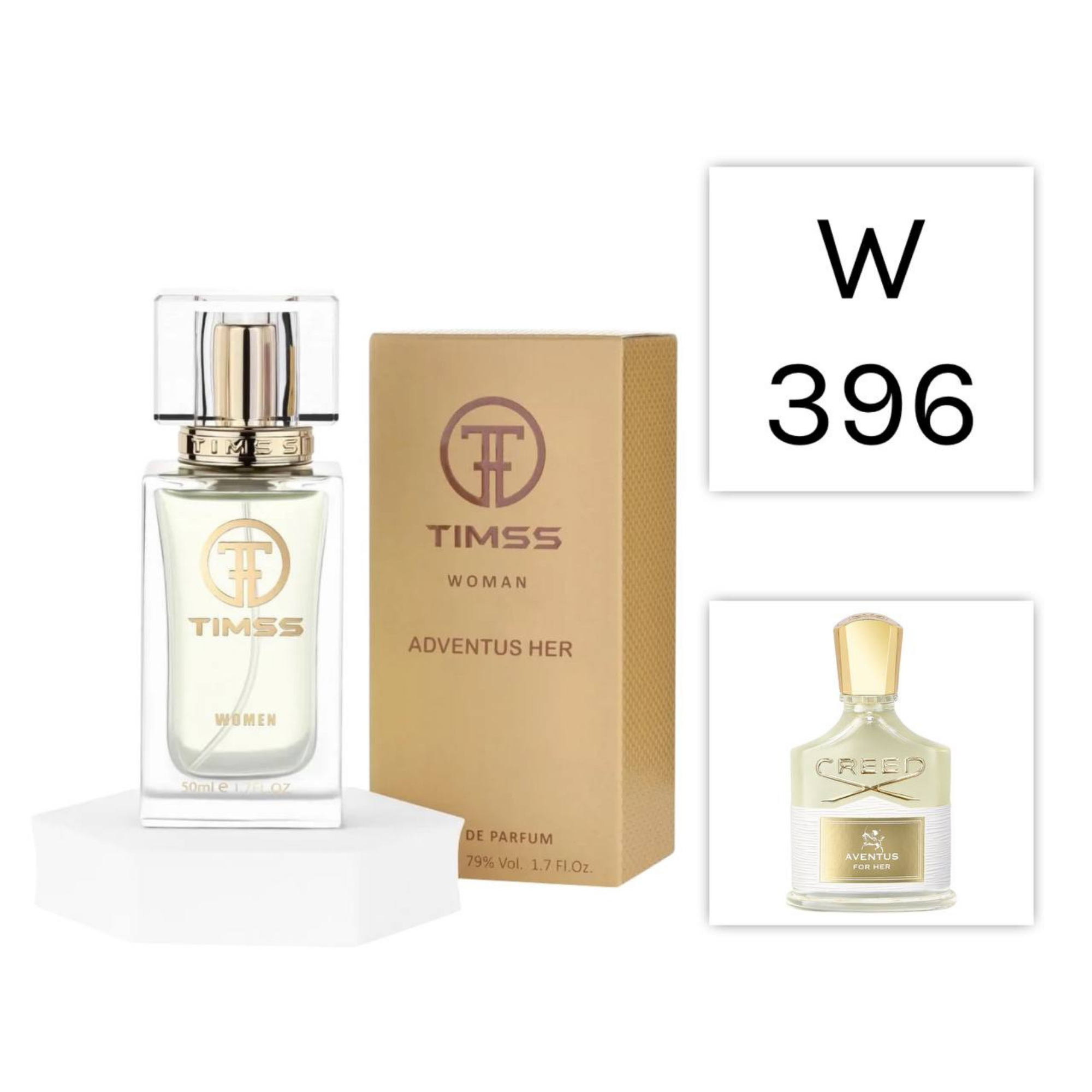 TIMSS W 396 ADVENTUS HER apă de parfum feminin 50ml, vedere frontală pe Parfumer.md.