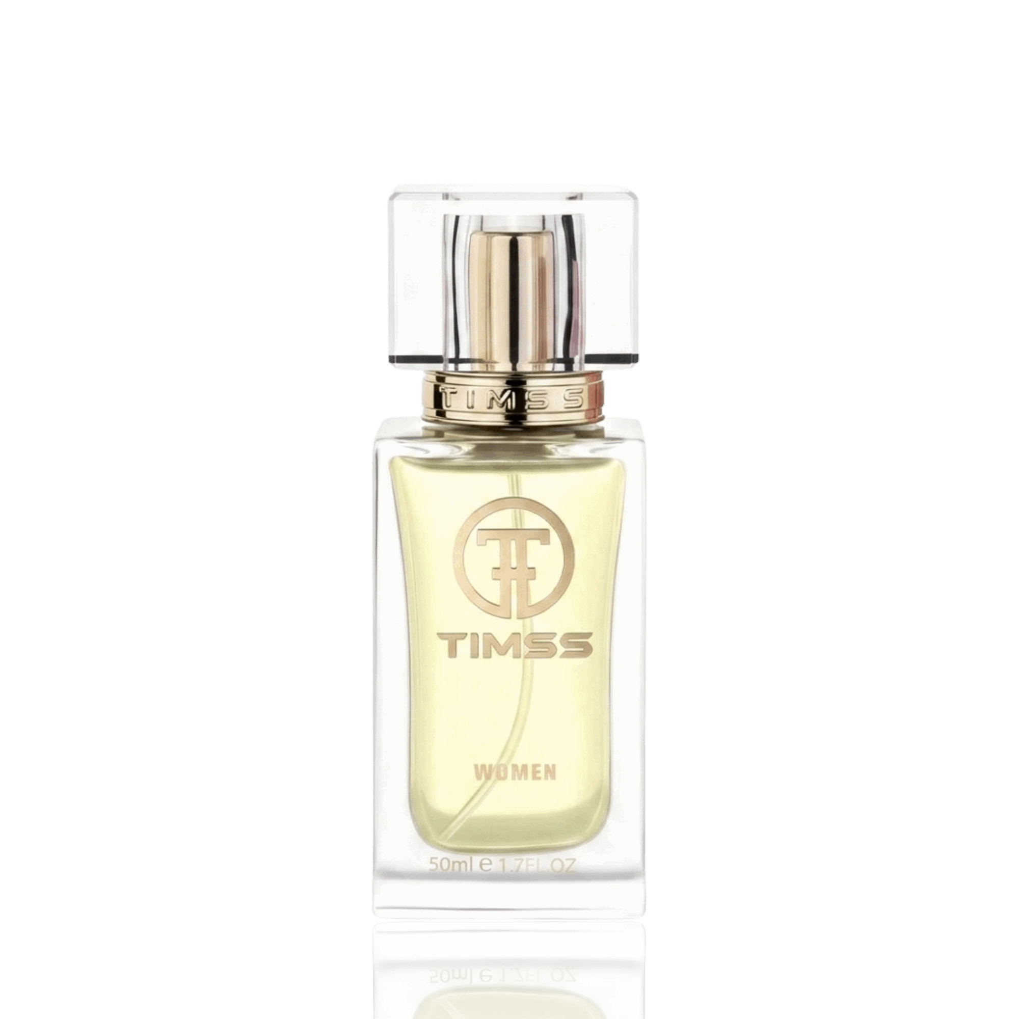 Detaliu flacon TIMSS W 409 Paraoks inspirat din Prada Paradoxe apa de parfum, evidențiind eticheta și pulverizatorul.