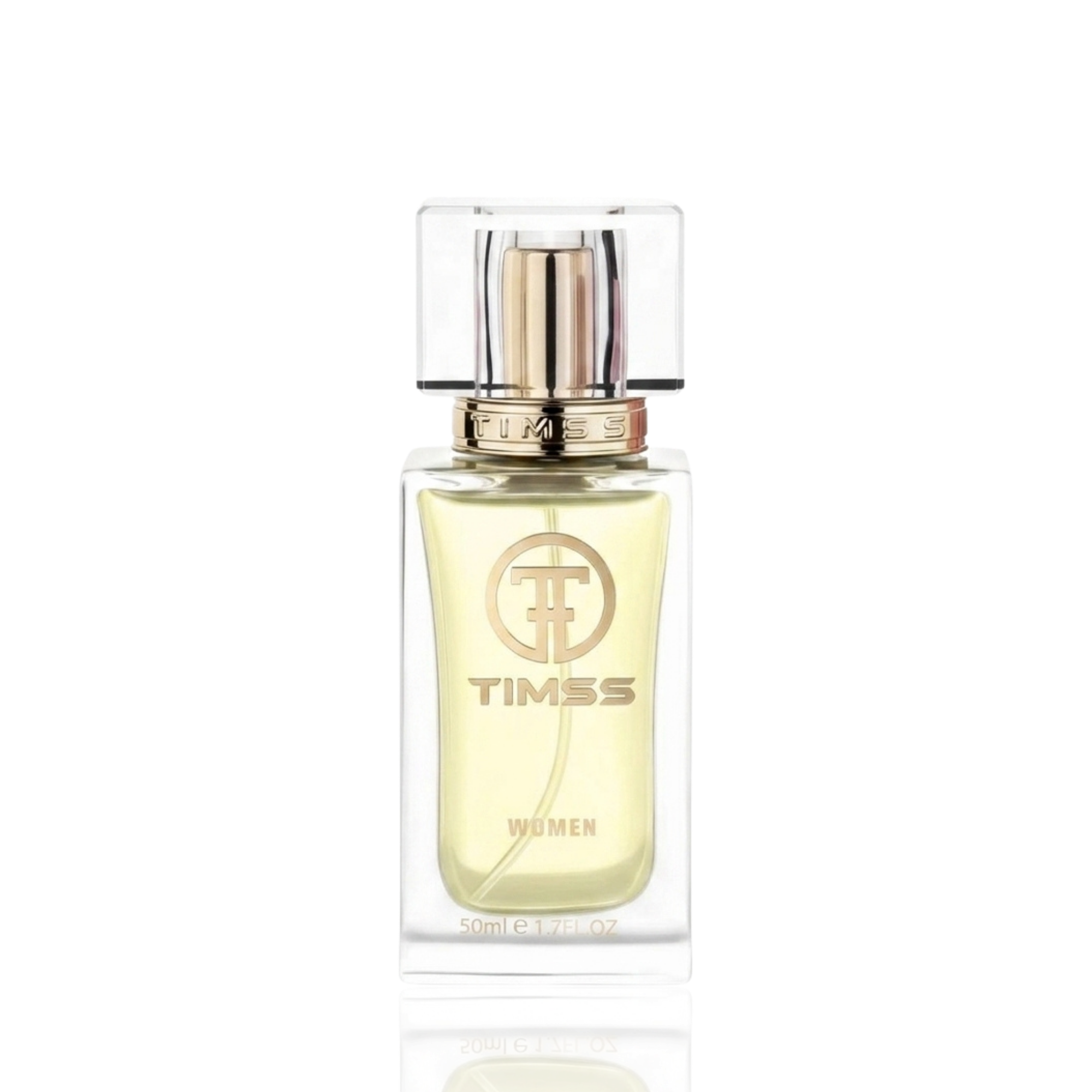 Detaliu flacon TIMSS W 409 Paraoks inspirat din Prada Paradoxe apa de parfum, evidențiind eticheta și pulverizatorul.
