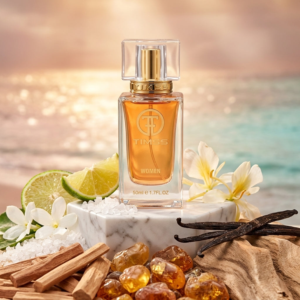 TIMSS W 410 Olimpiya inspirat din Paco Rabanne Olympea apa de parfum prezentat alături de mandarină verde, vanilie și sare.