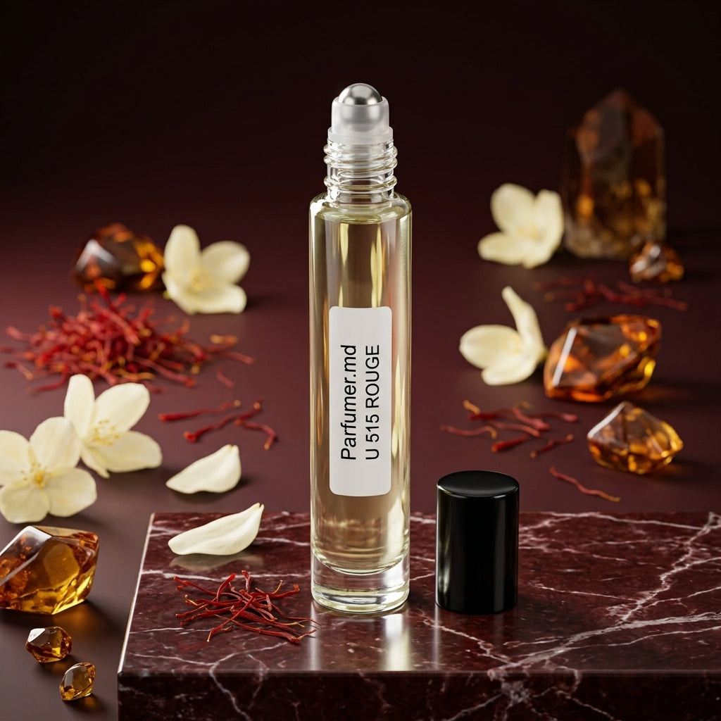 U 515 ROUGE Detaliu etichetă ulei de parfum inspirat din parfumuri de nișă